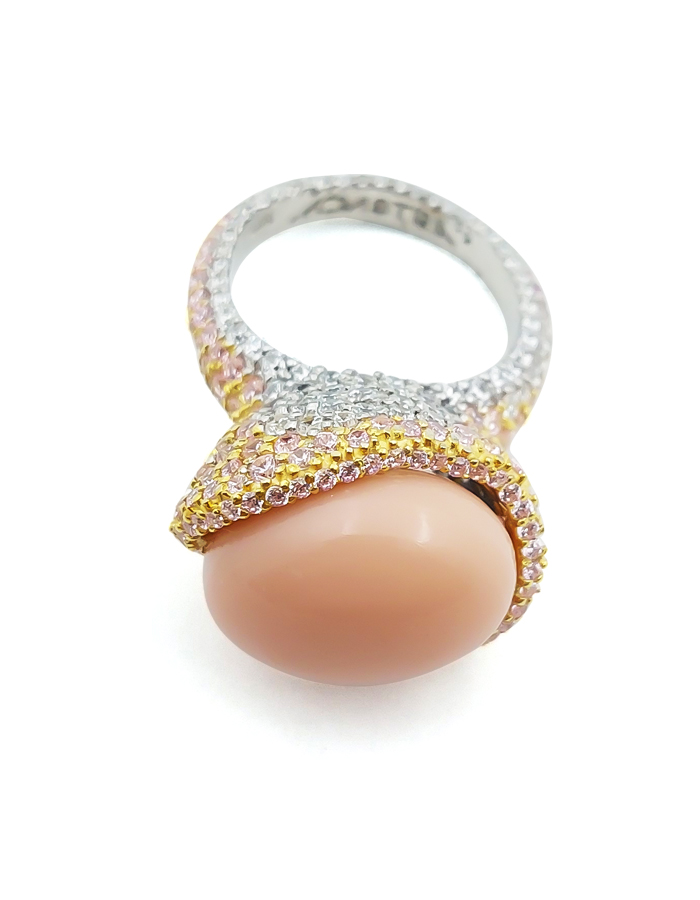 Pink Gemstone Signature Adastra CZ Ring