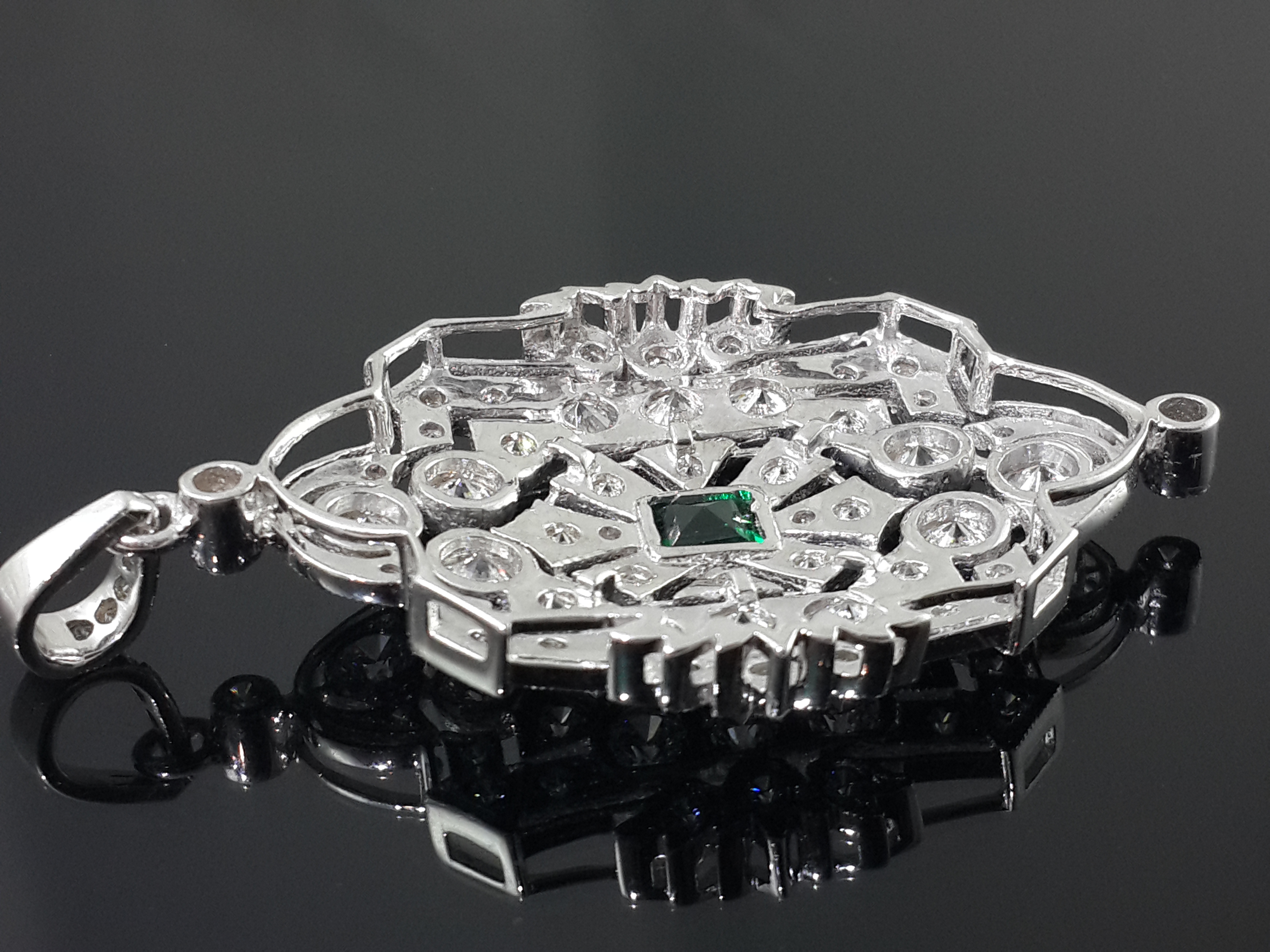 Art Deco Signature Adastra CZ Pendant