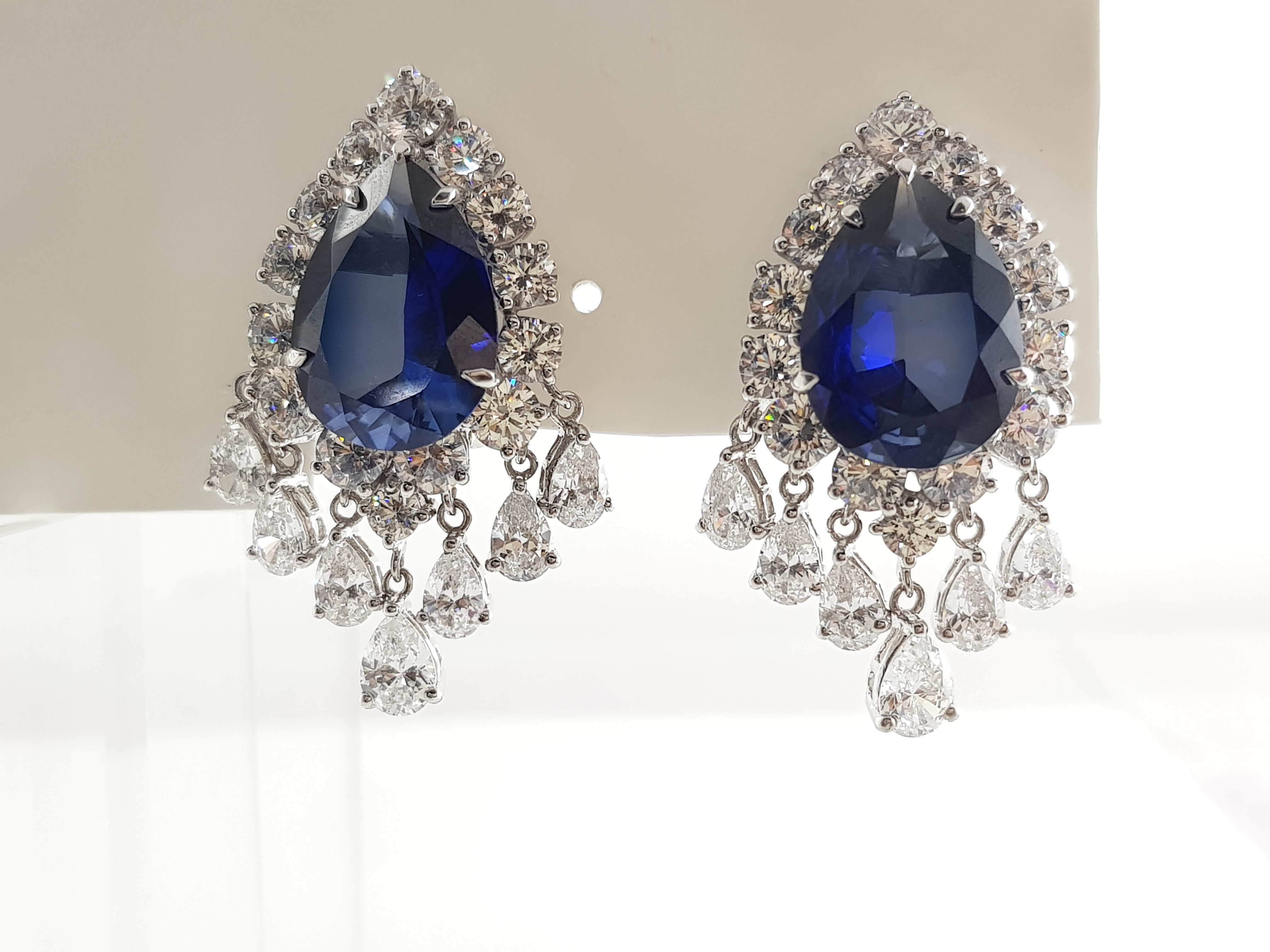 Sapphire Teardrop Statement Earrings