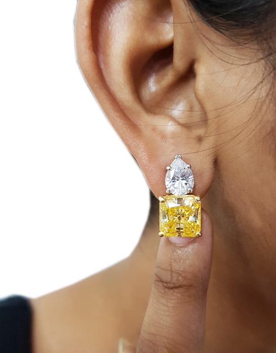 Yellow Signature Adastra CZ Stud Earrings