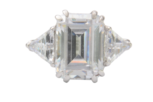 Elegant Three-Stone Silver Ring