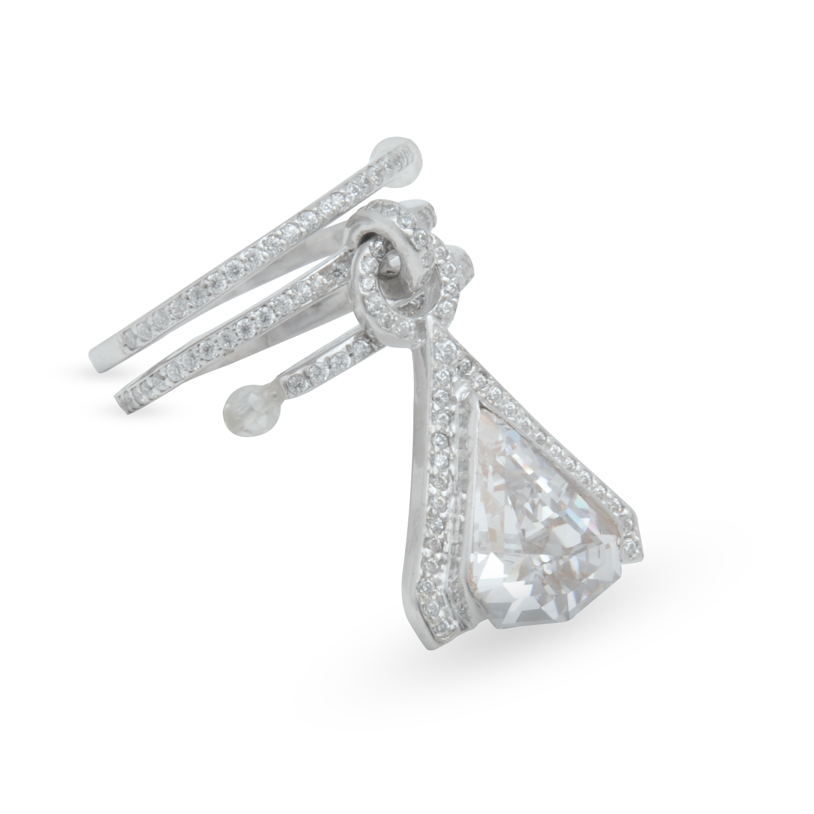 Modern Art Deco Silver Ring