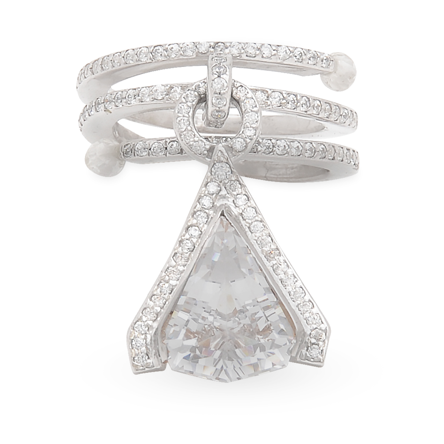Modern Art Deco Silver Ring