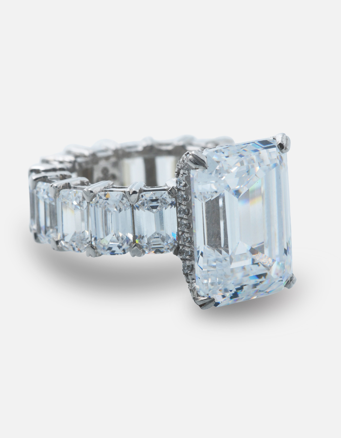 Emerald-Cut Signature Adastra CZ Engagement Ring