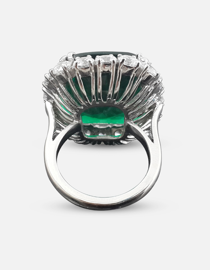 Emerald & Signature Adastra CZ Halo Ring