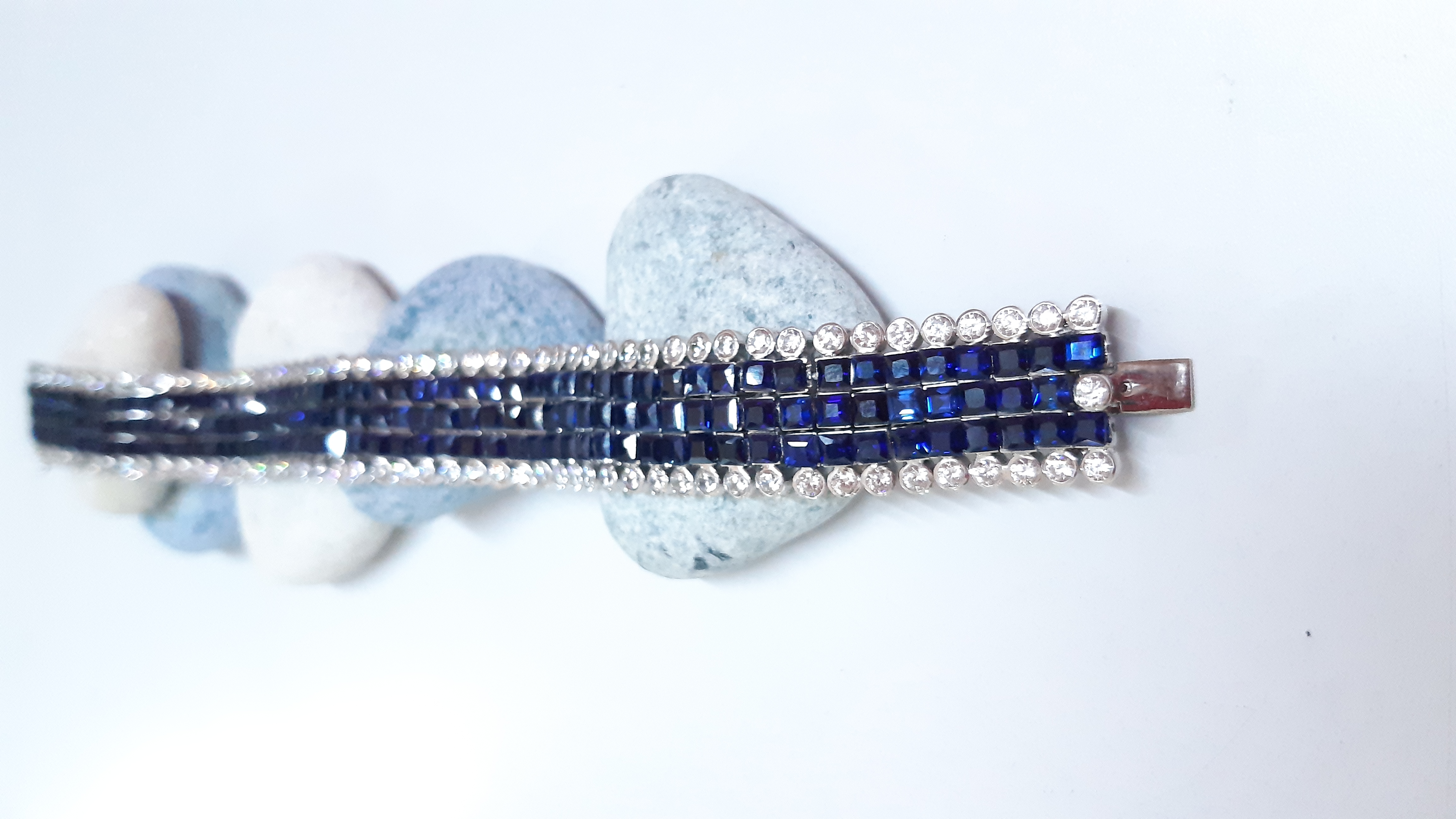 Blue Crystal and Rhinestone Bracelet