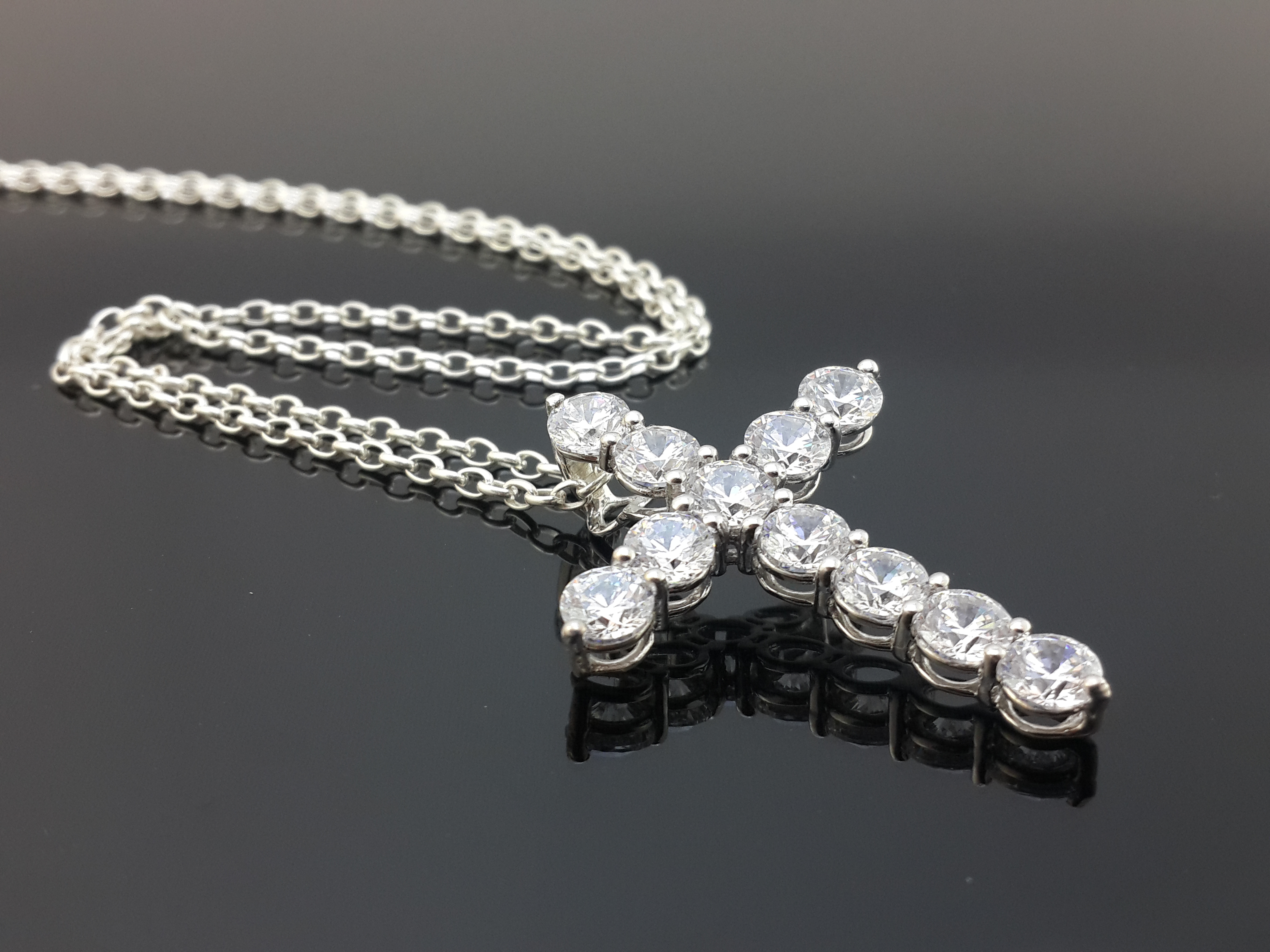 Crystal Cross Pendant Necklace