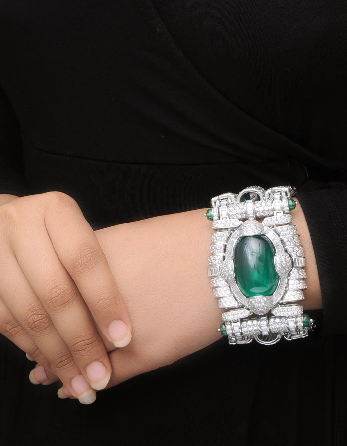 Emerald and Signature Adastra CZ Statement Bracelet
