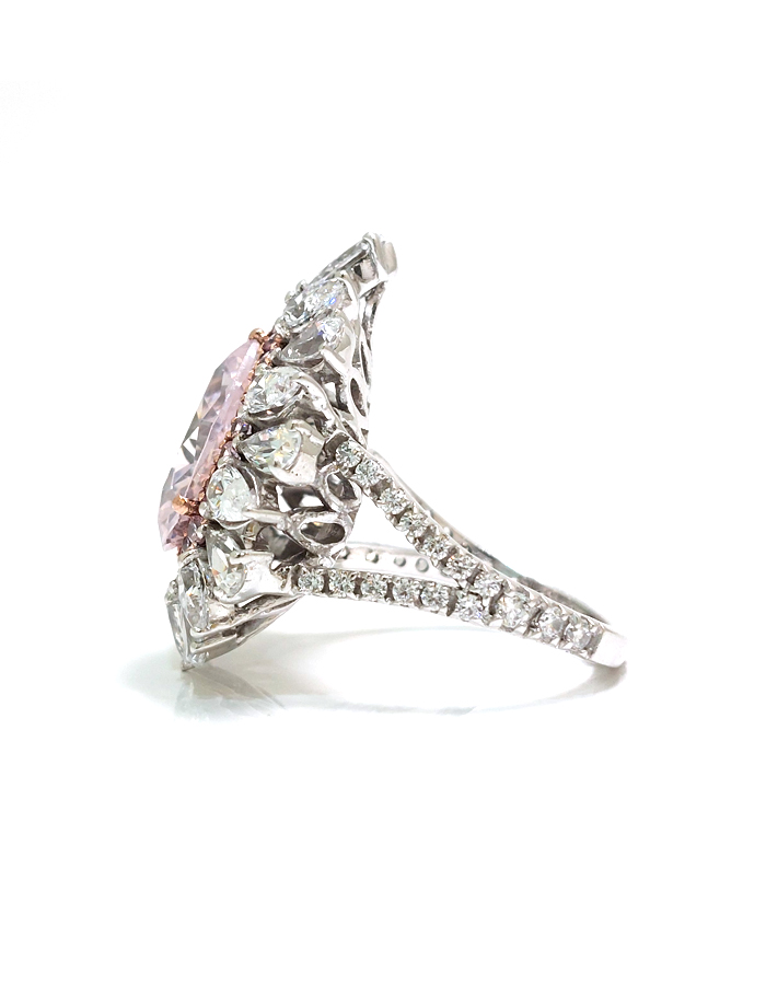 Pear-Shaped Pink Gemstone Ring 925 Sterling Silver