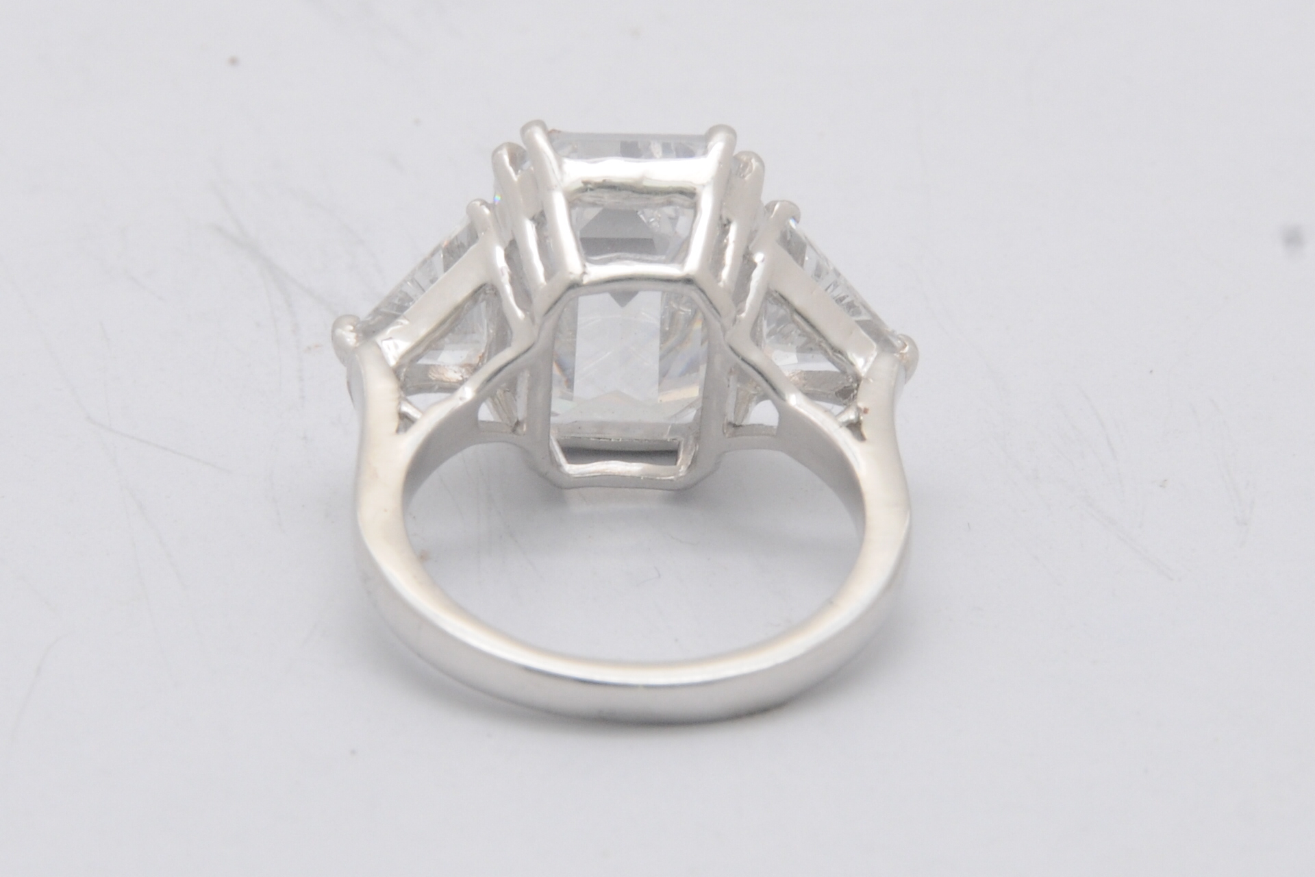 Elegant Three-Stone Silver Ring