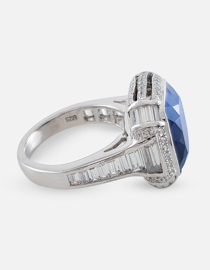 Sapphire & Signature Adastra CZ Halo Ring