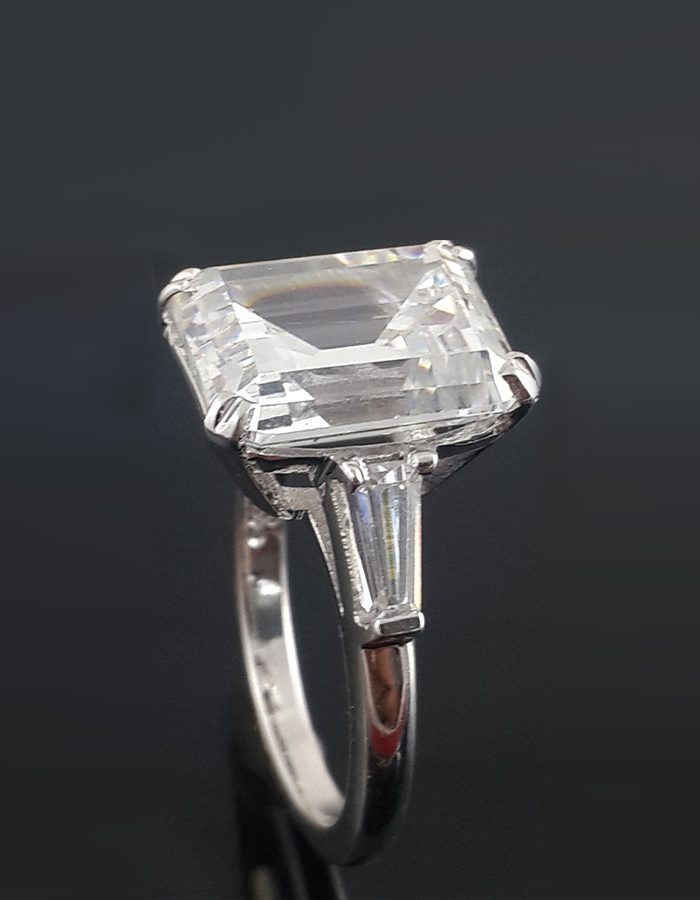 Emerald Cut Signature Adastra CZ Ring