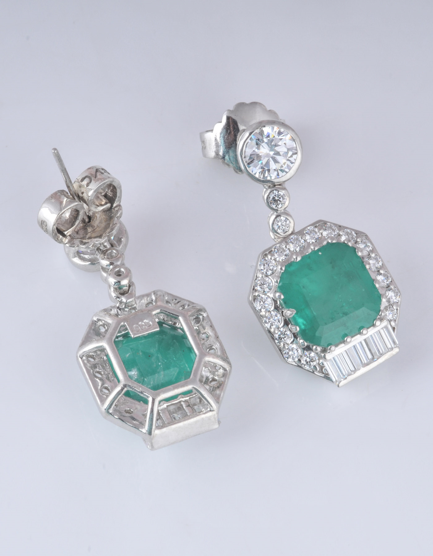 Emerald & Signature Adastra CZ Drop Earrings