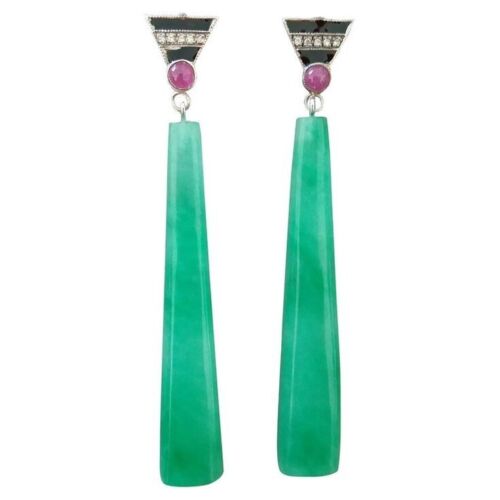 Green Jade Drop Earrings