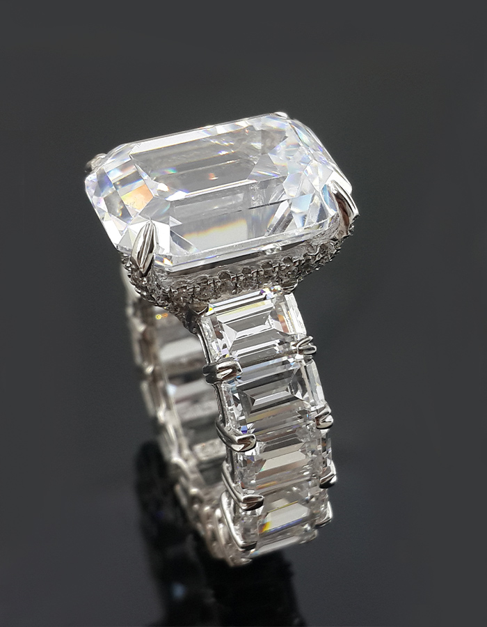Emerald-Cut Signature Adastra CZ Engagement Ring