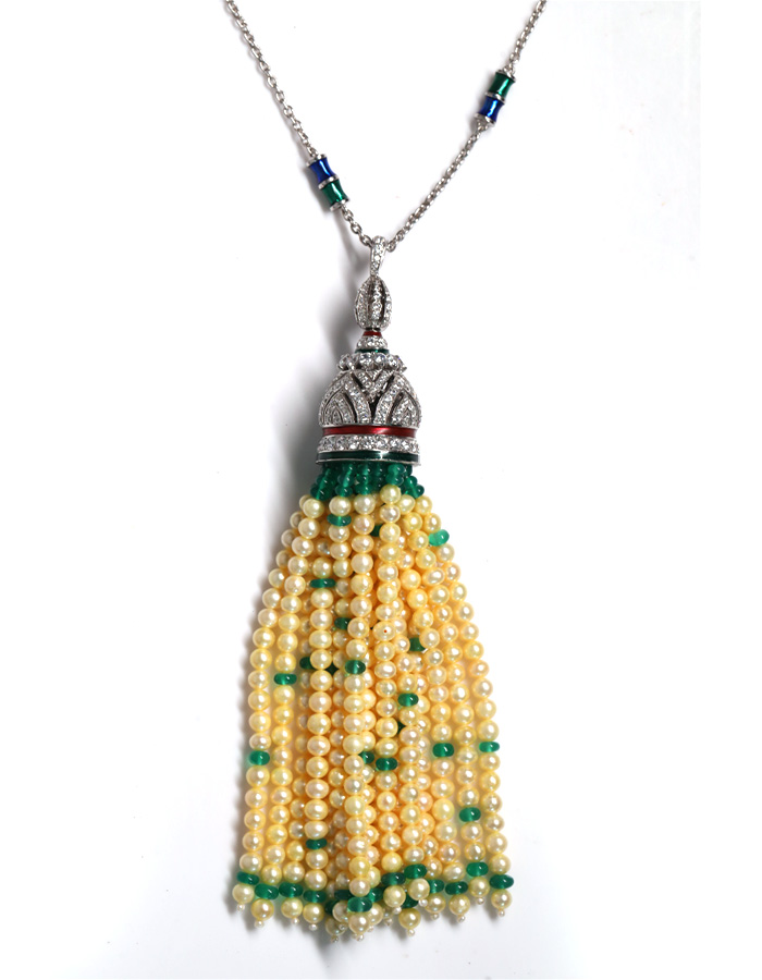 Beaded Tassel Pendant Necklace