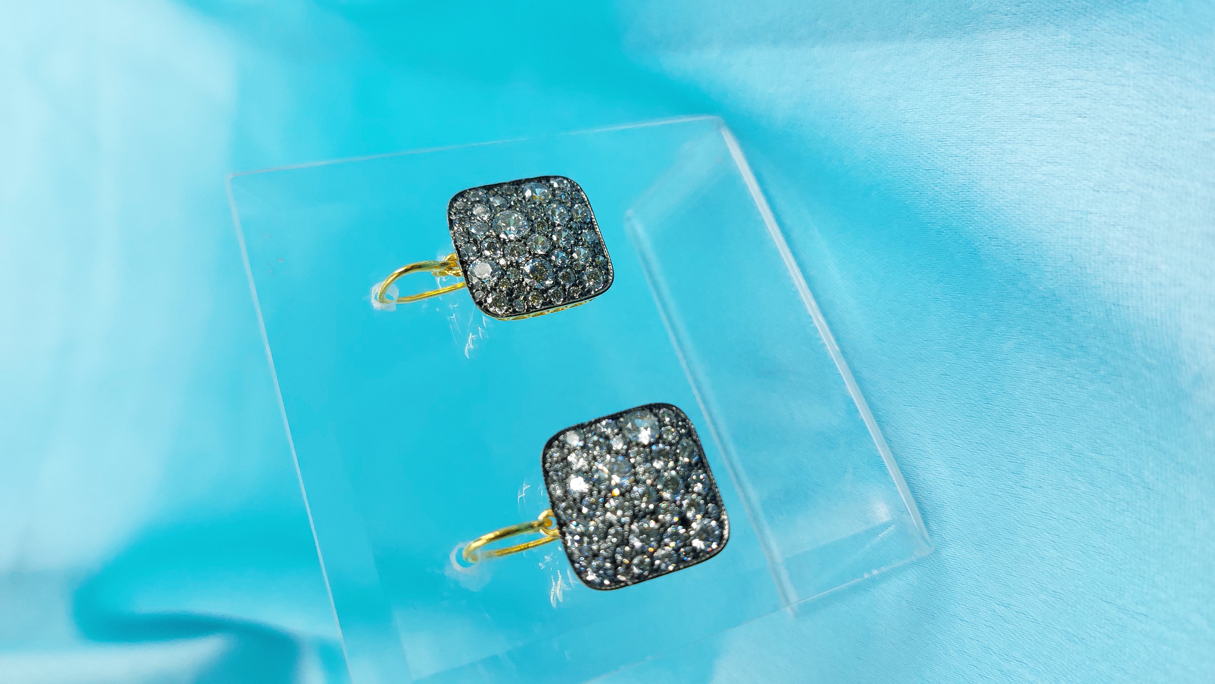 Sparkling Pavé Square Earrings