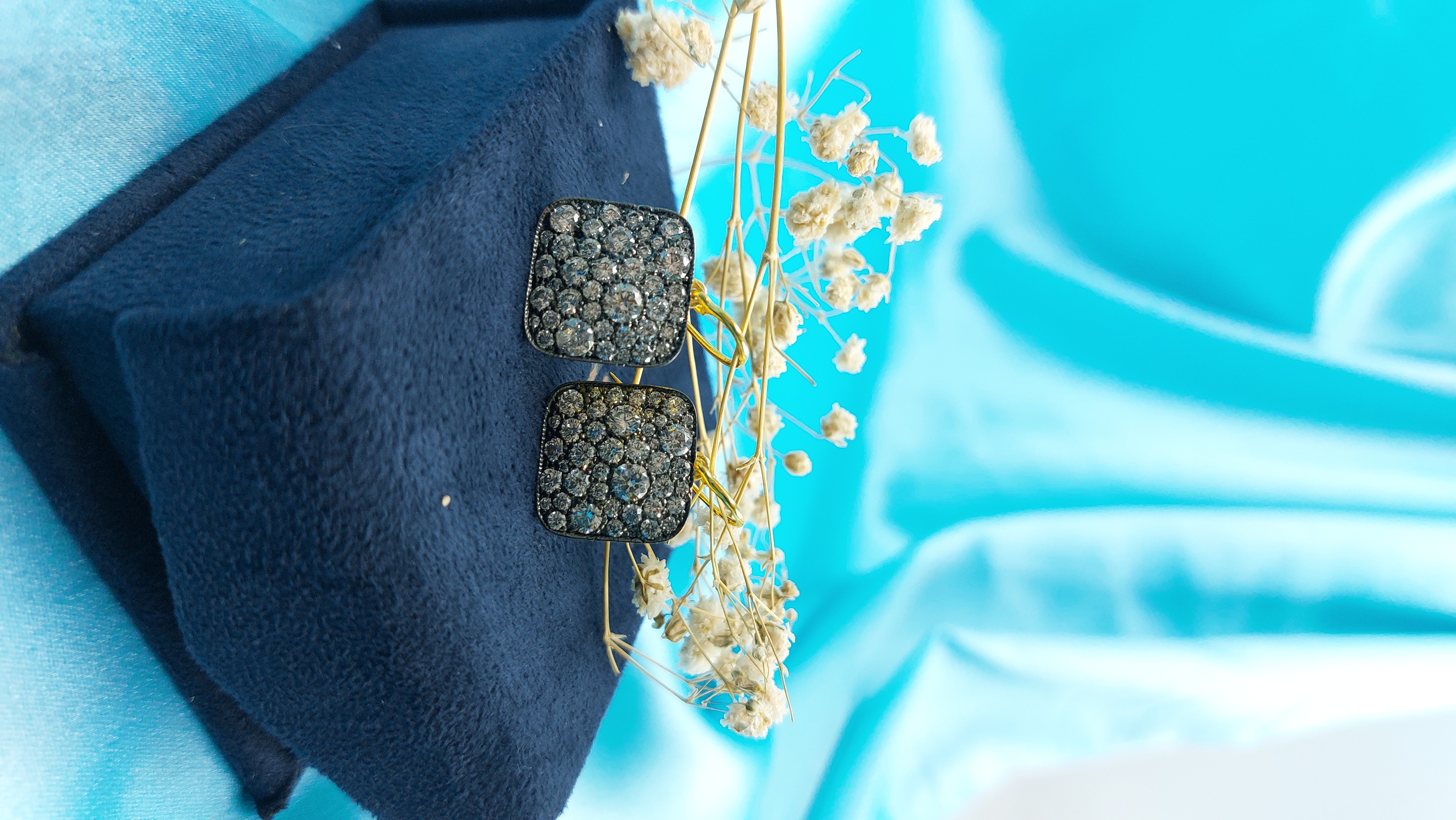 Sparkling Pavé Square Earrings