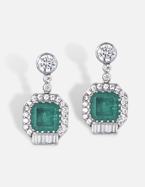 Emerald & Signature Adastra CZ Drop Earrings