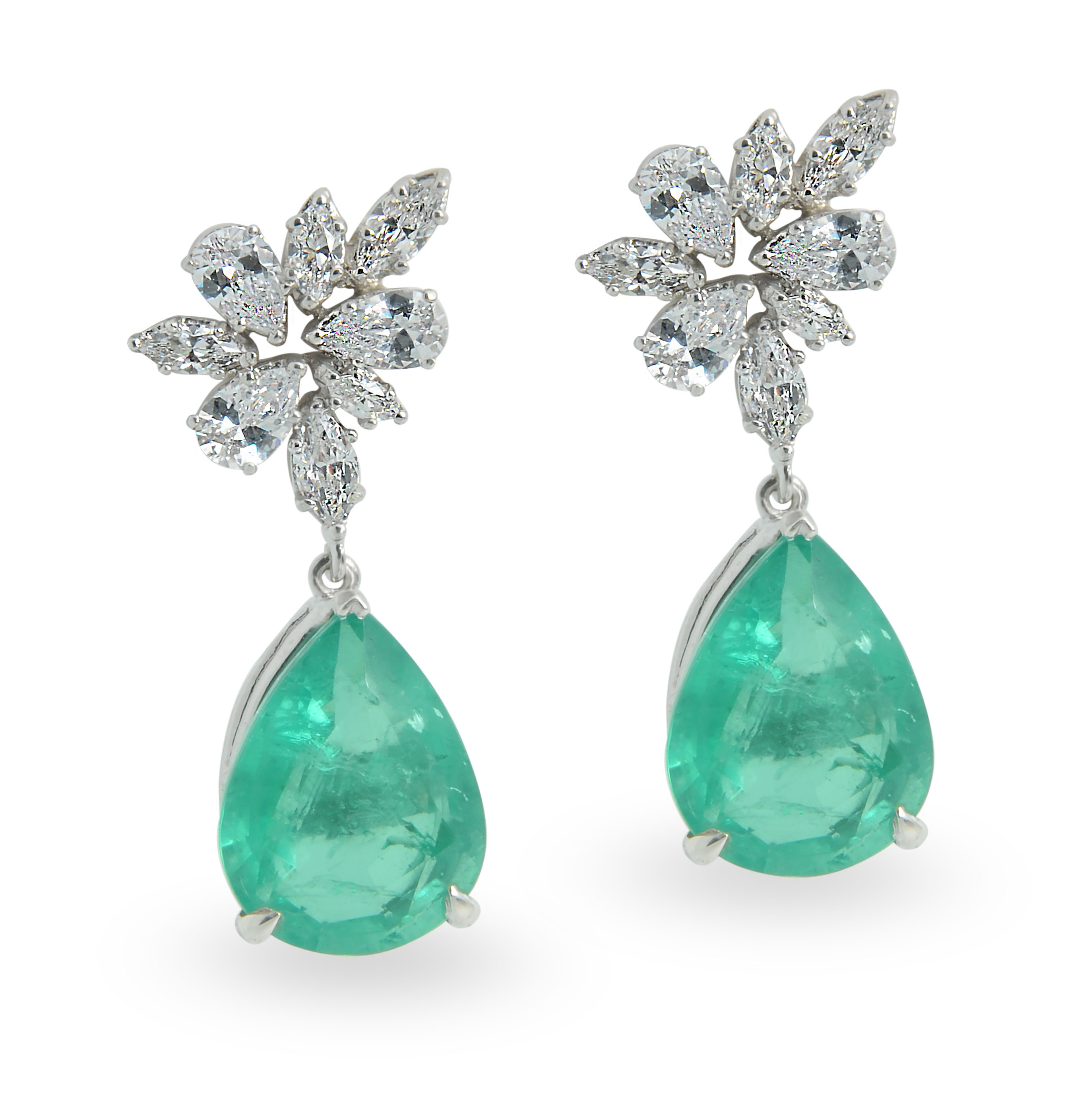 Emerald & Signature Adastra CZ Drop Earrings