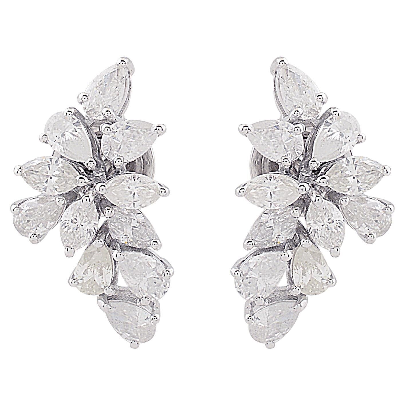 White Gold Signature Adastra CZ Cluster Earrings
