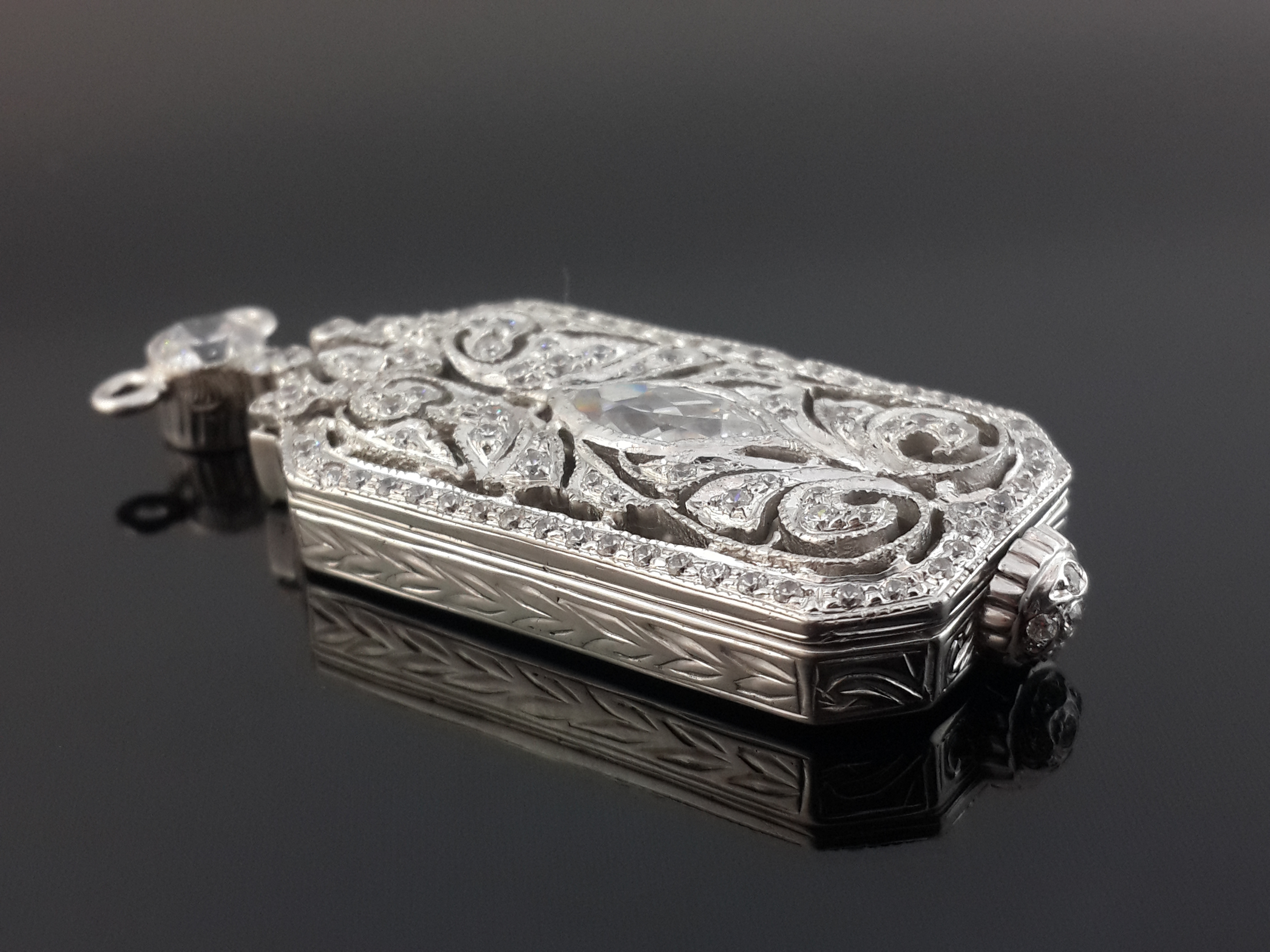 Vintage Silver Perfume Bottle Pendant
