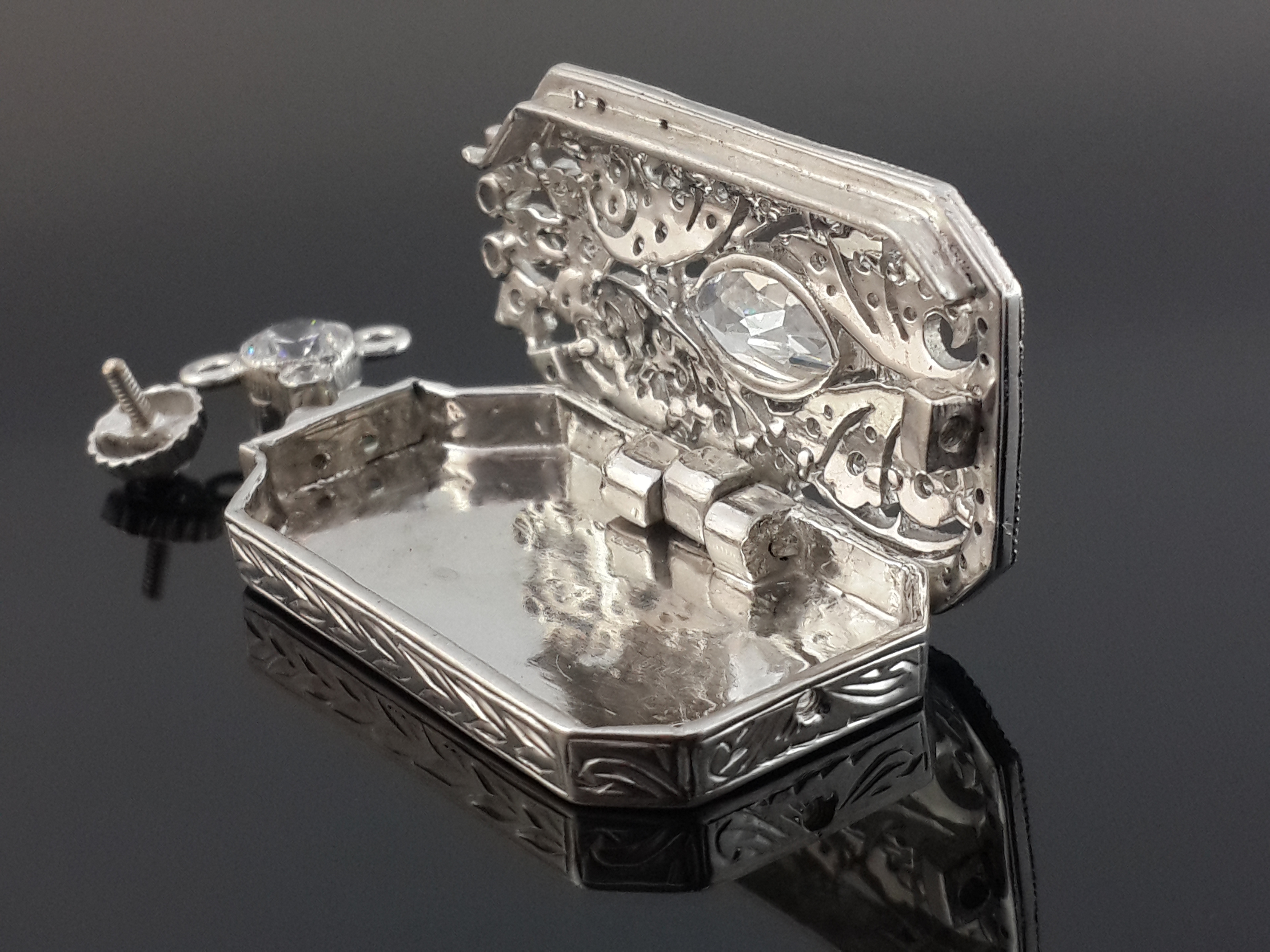 Vintage Silver Perfume Bottle Pendant