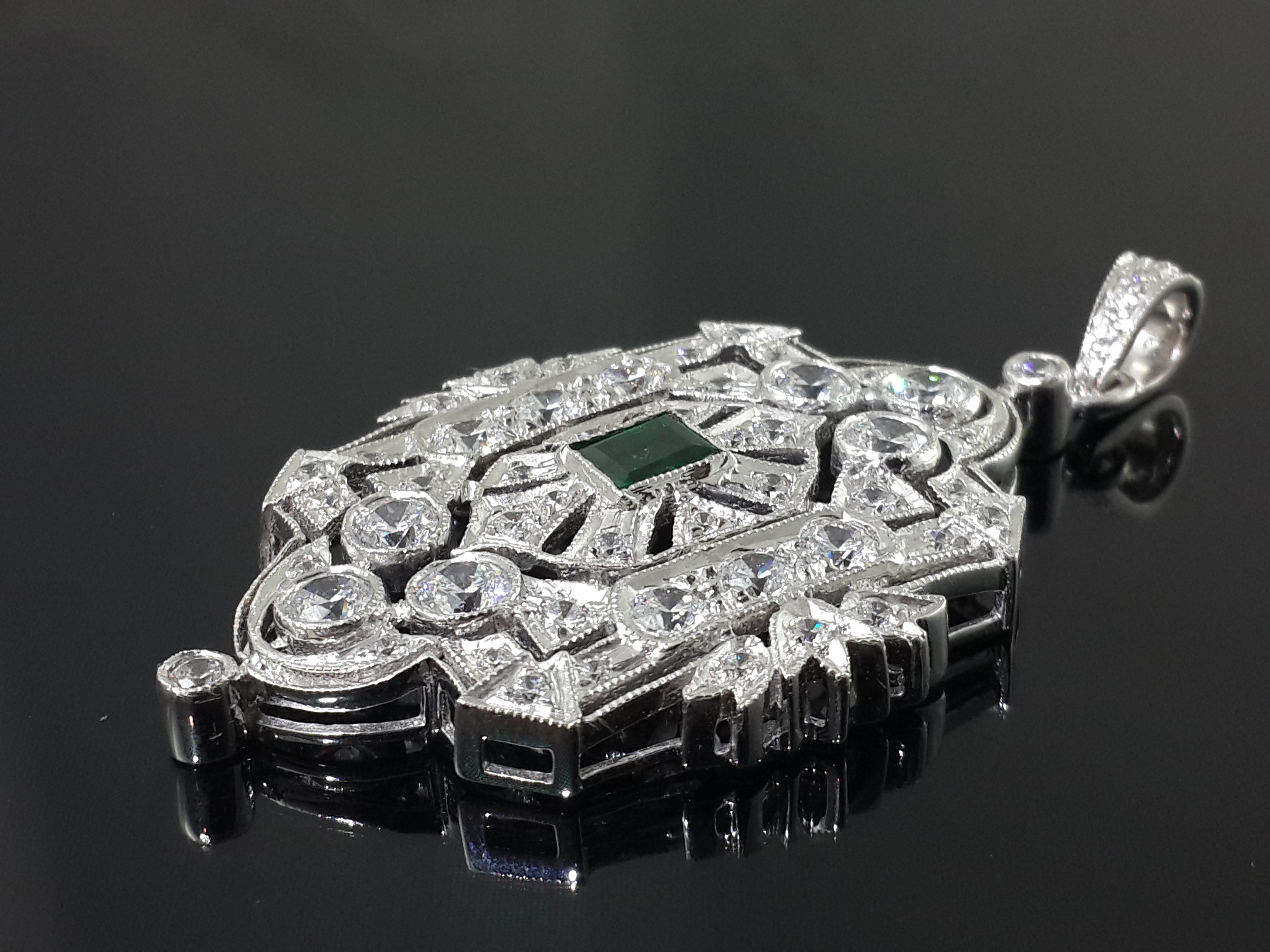 Art Deco Signature Adastra CZ Pendant