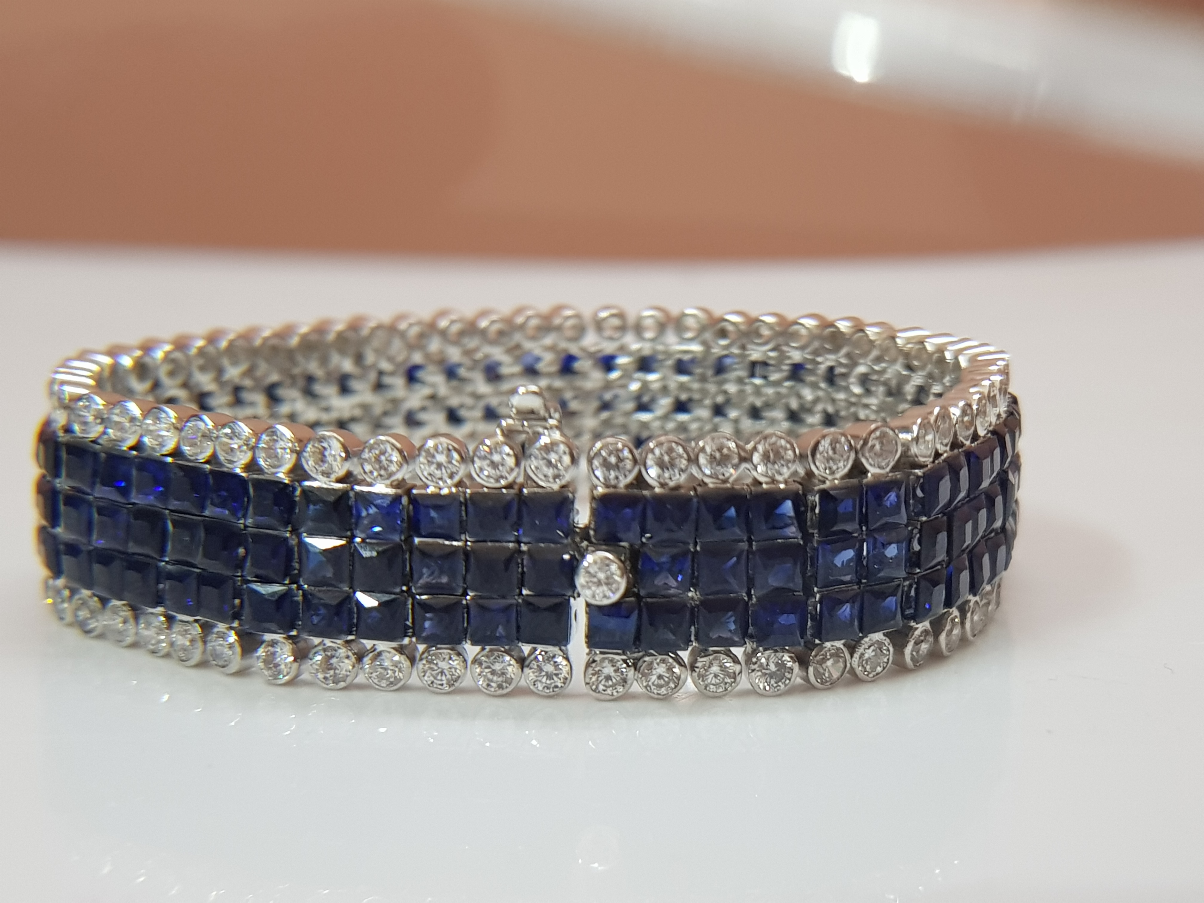 Blue Crystal and Rhinestone Bracelet