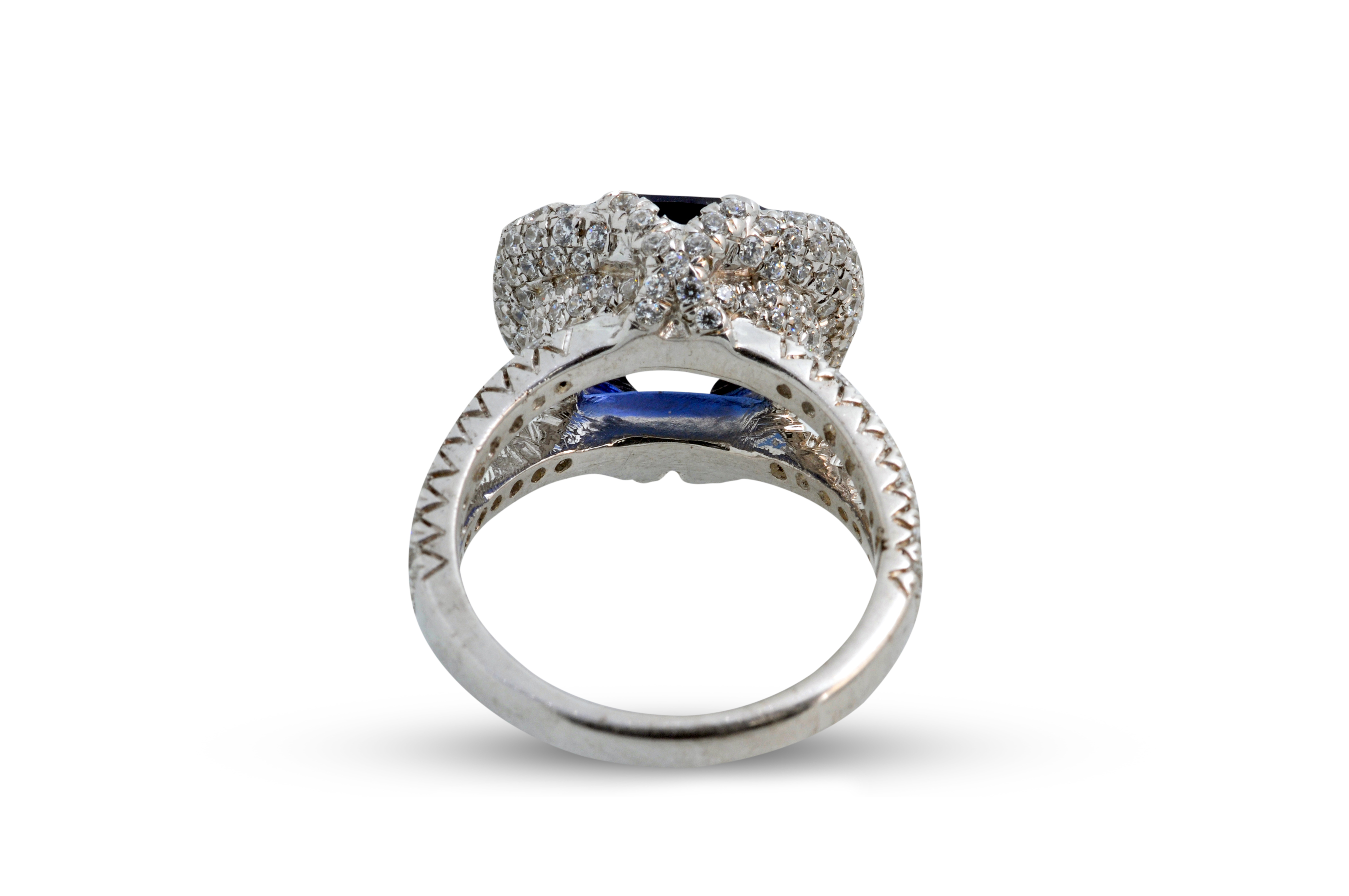 Sapphire & Signature Adastra CZ Halo Ring
