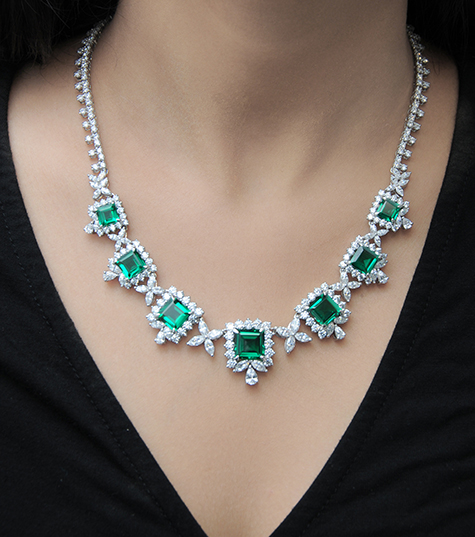Emerald & Signature Adastra CZ Necklace