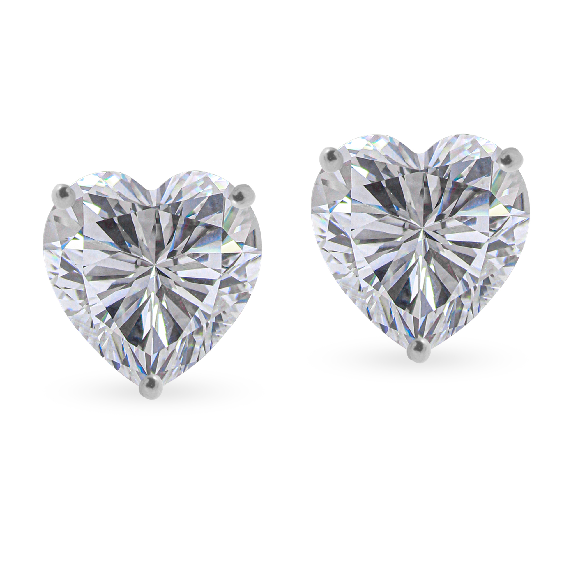 Heart-Shaped Signature Adastra CZ Stud Earrings