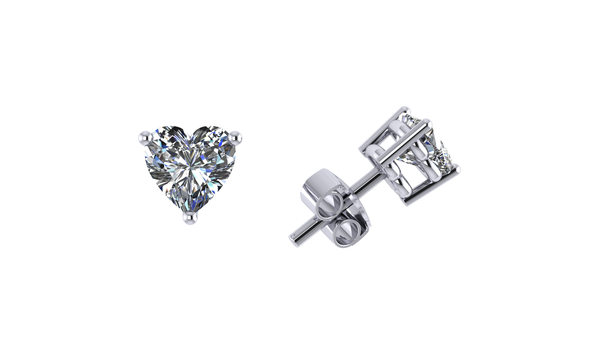 Heart-Shaped Signature Adastra CZ Stud Earrings