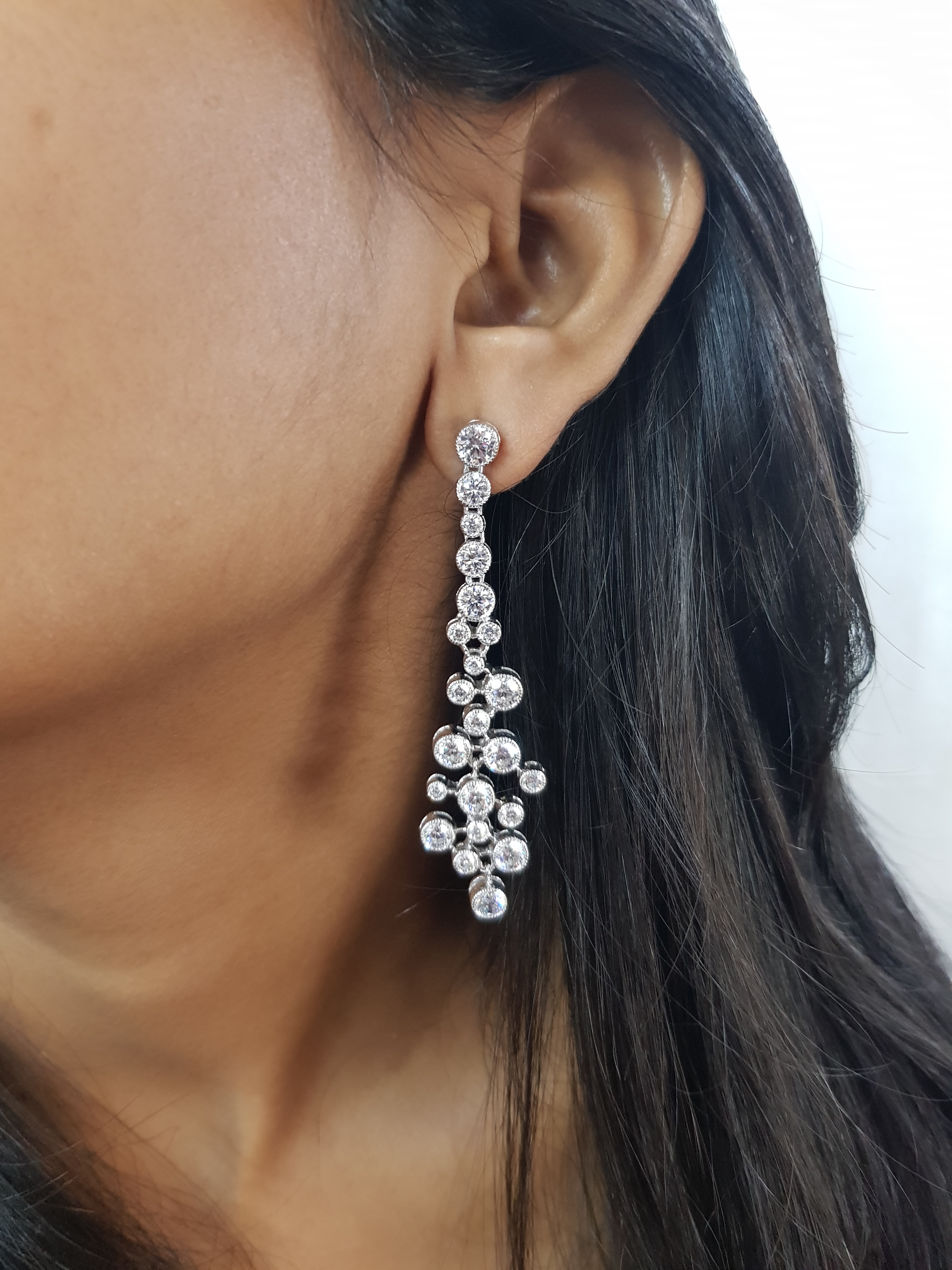 Crystal Cluster Drop Earrings