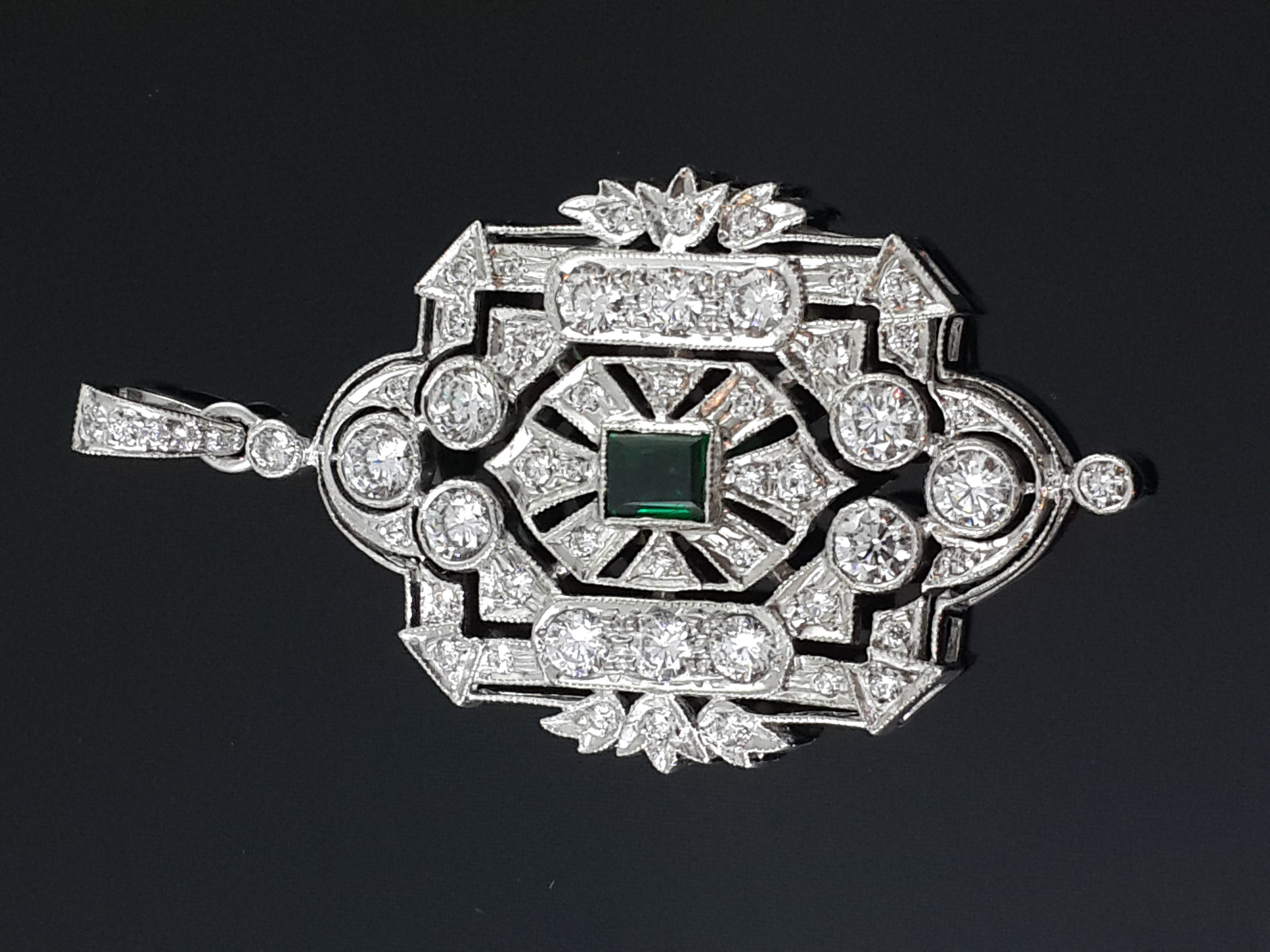 Art Deco Signature Adastra CZ Pendant