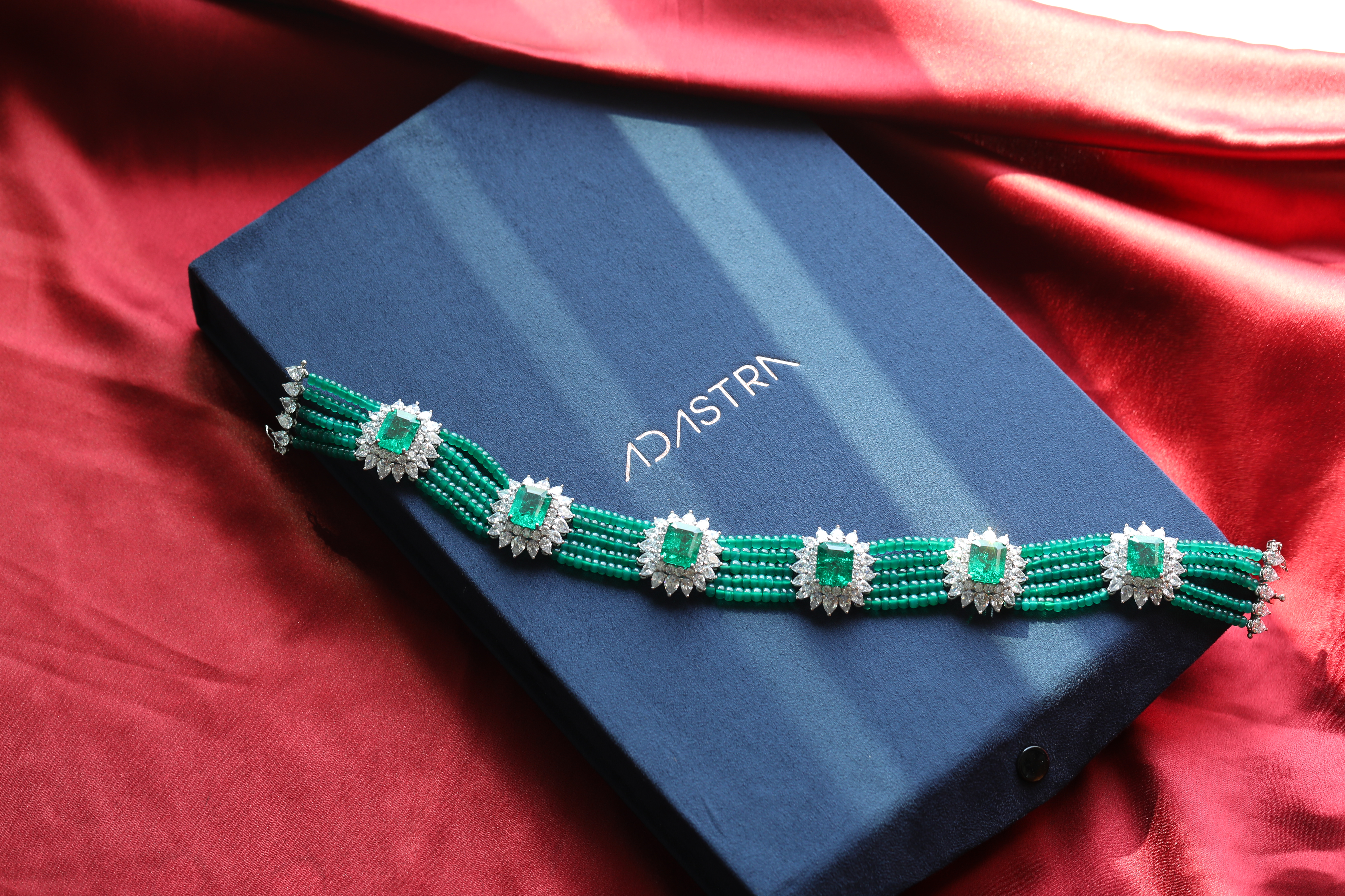 Emerald Beaded Choker Set