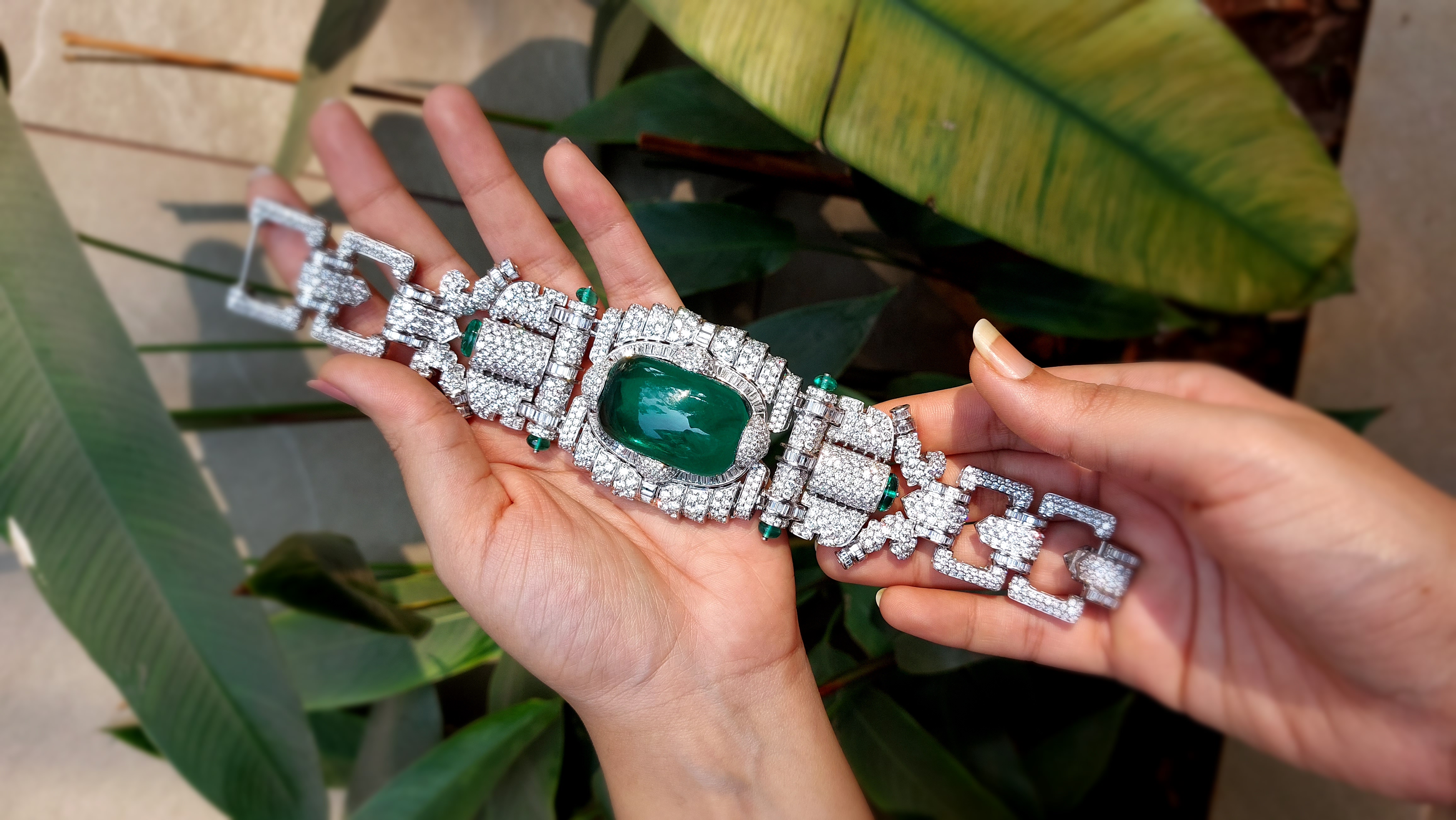 Emerald and Signature Adastra CZ Statement Bracelet