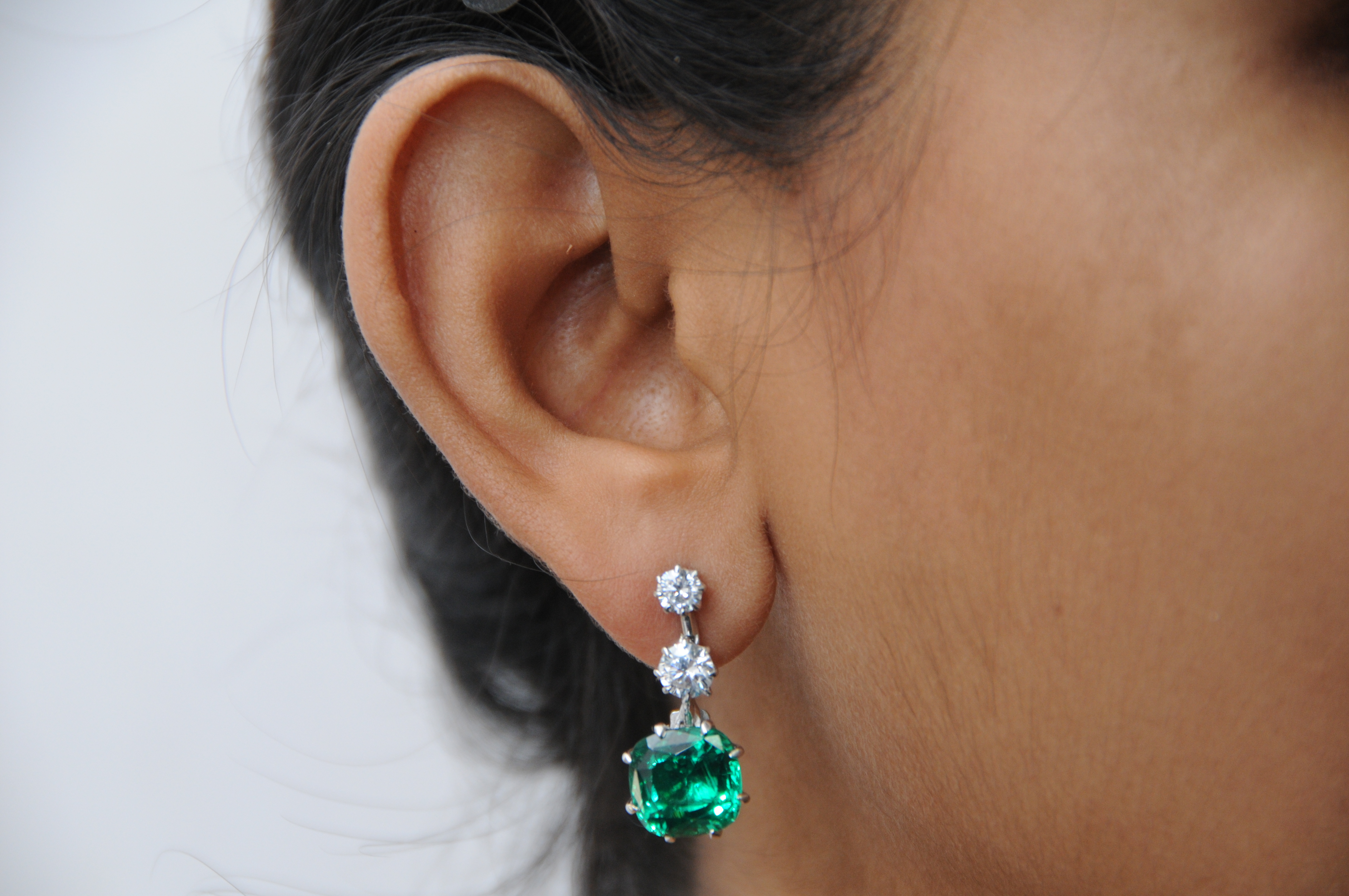Emerald & Signature Adastra CZ Drop Earrings