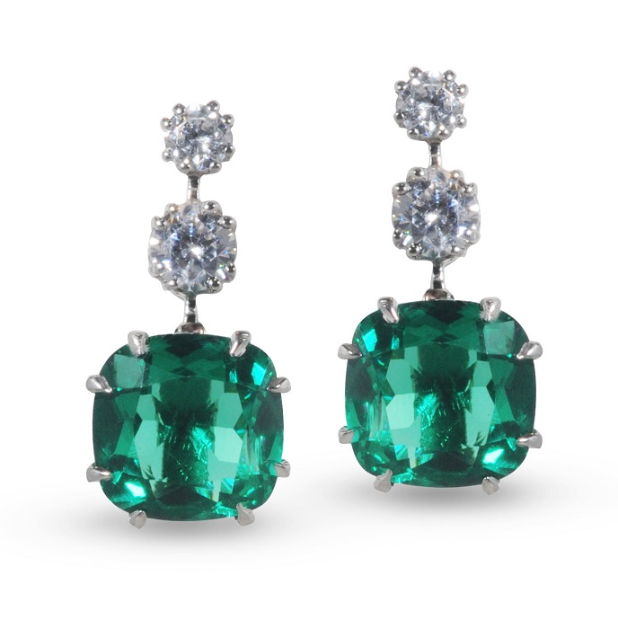 Emerald & Signature Adastra CZ Drop Earrings