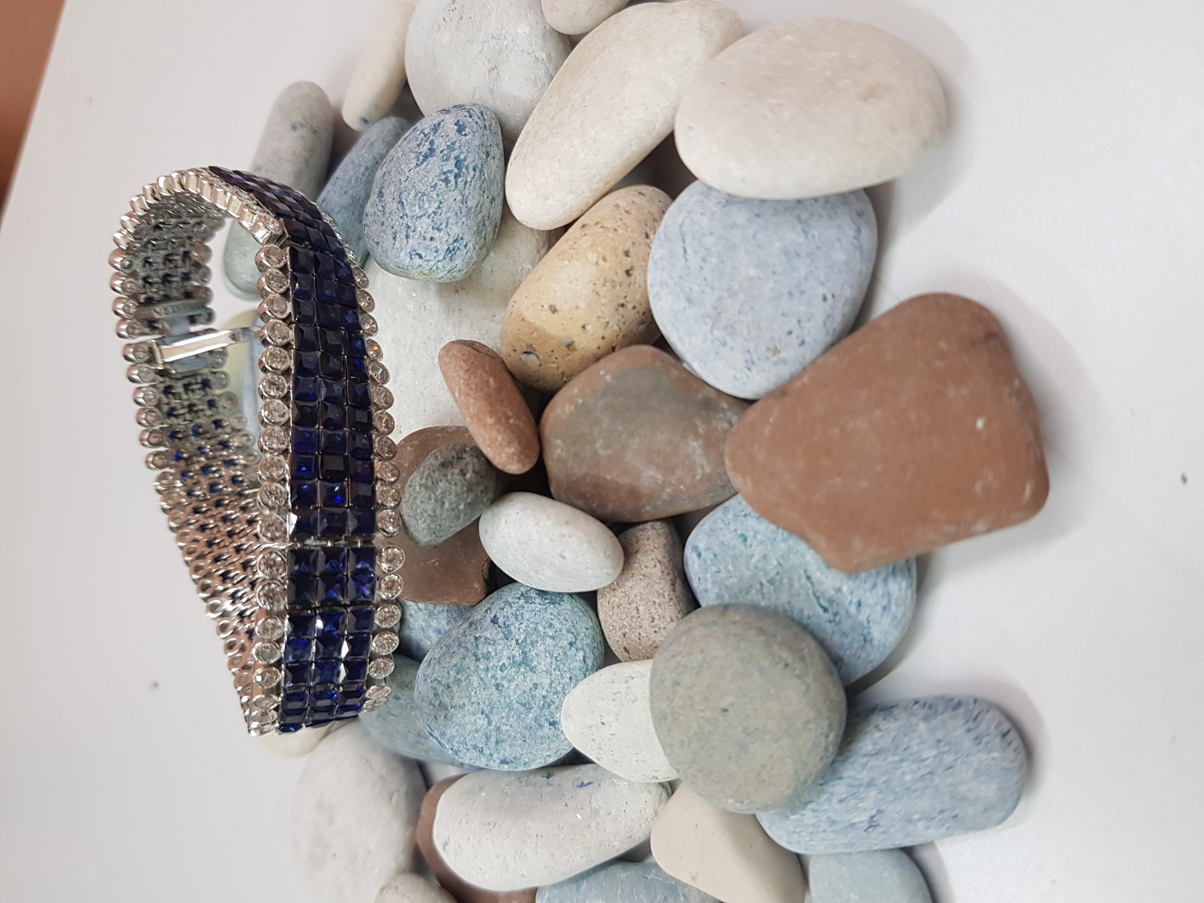 Blue Crystal and Rhinestone Bracelet