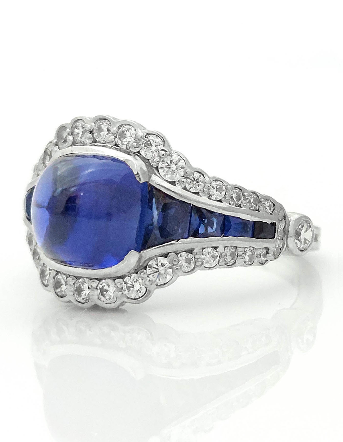 Blue Sapphire and Signature Adastra CZ Ring