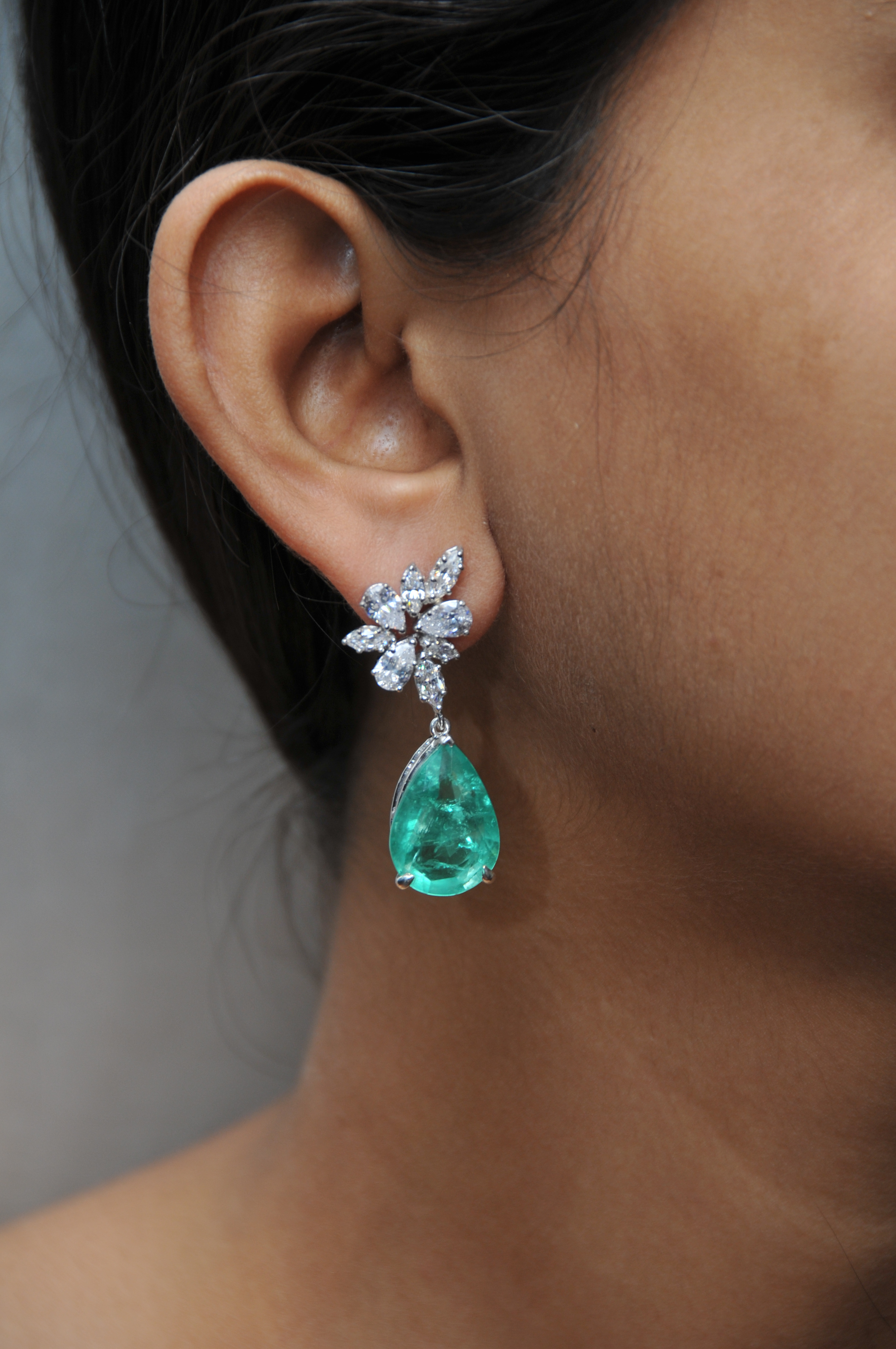 Emerald & Signature Adastra CZ Drop Earrings
