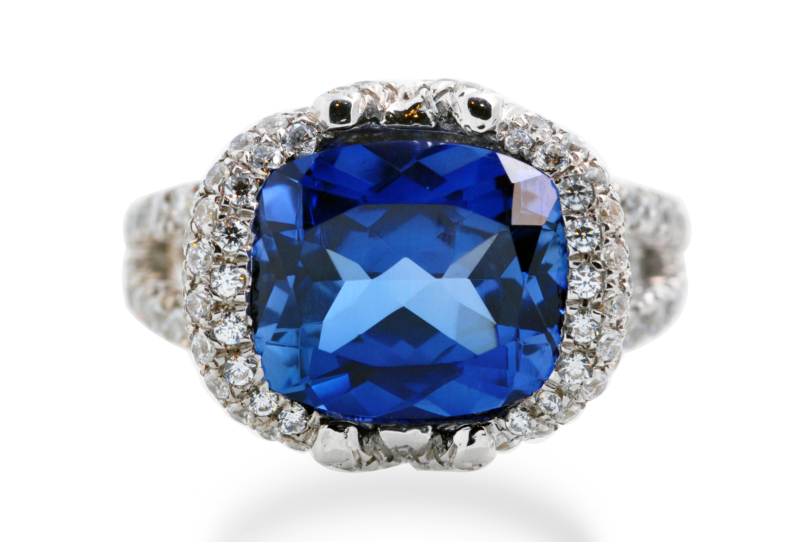 Sapphire & Signature Adastra CZ Halo Ring