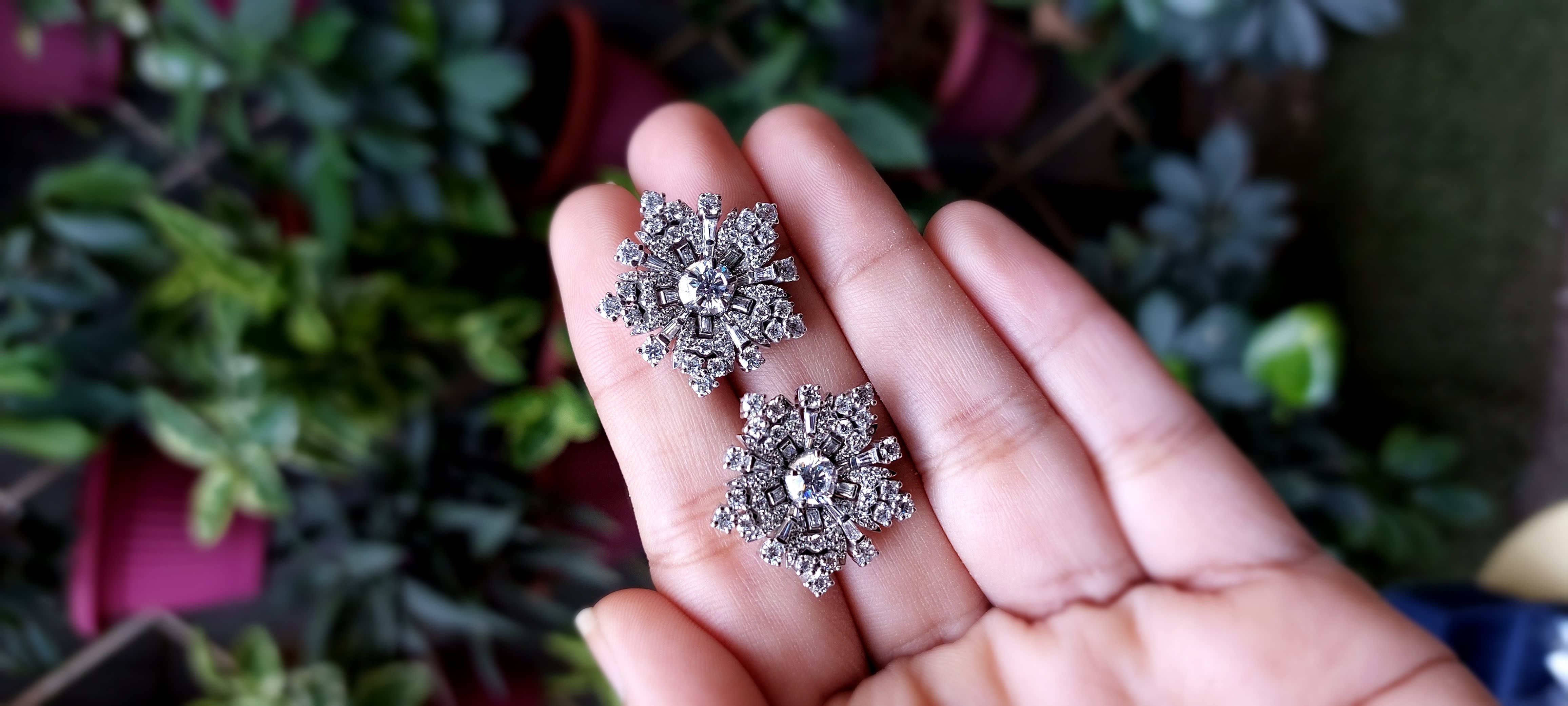 Signature Adastra CZ Floral Stud Earrings