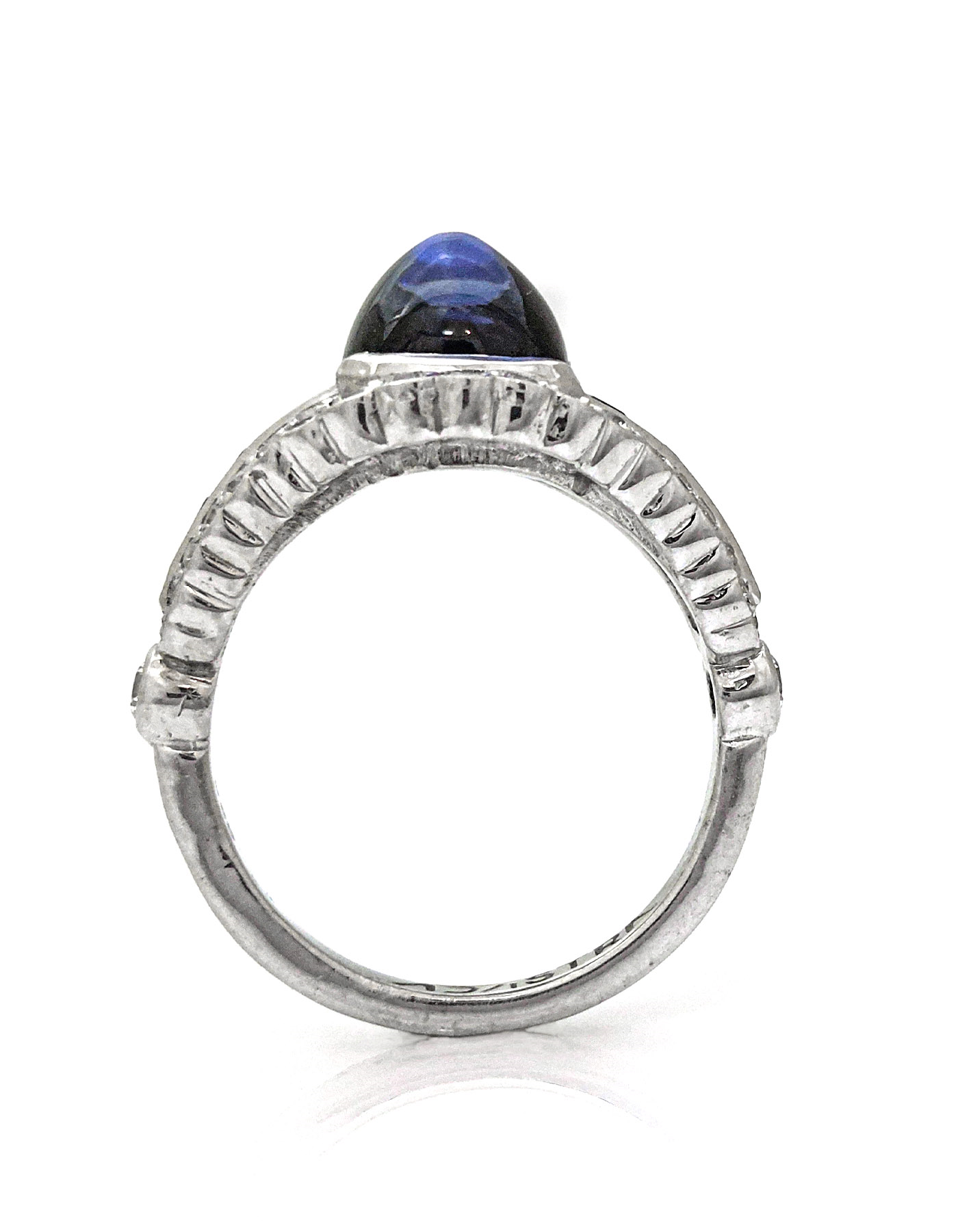 Blue Sapphire and Signature Adastra CZ Ring