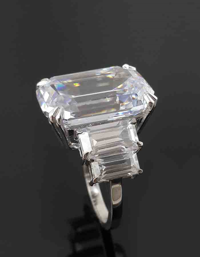 Emerald-Cut Signature Adastra CZ Ring