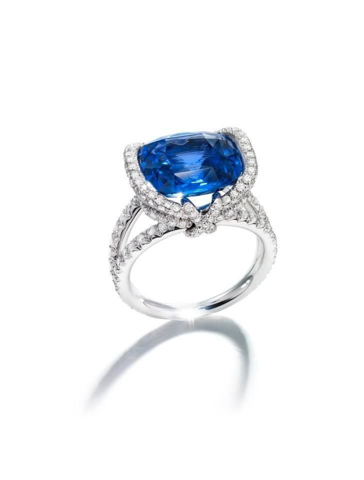 Sapphire & Signature Adastra CZ Halo Ring