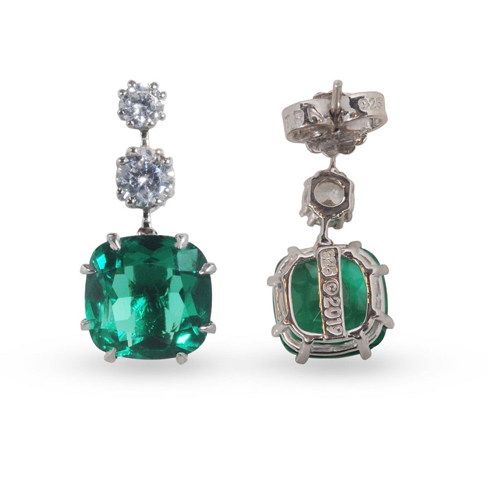 Emerald & Signature Adastra CZ Drop Earrings