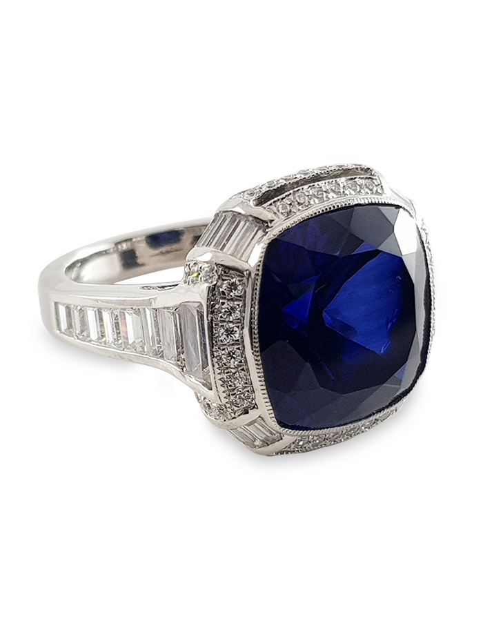 Sapphire & Signature Adastra CZ Halo Ring