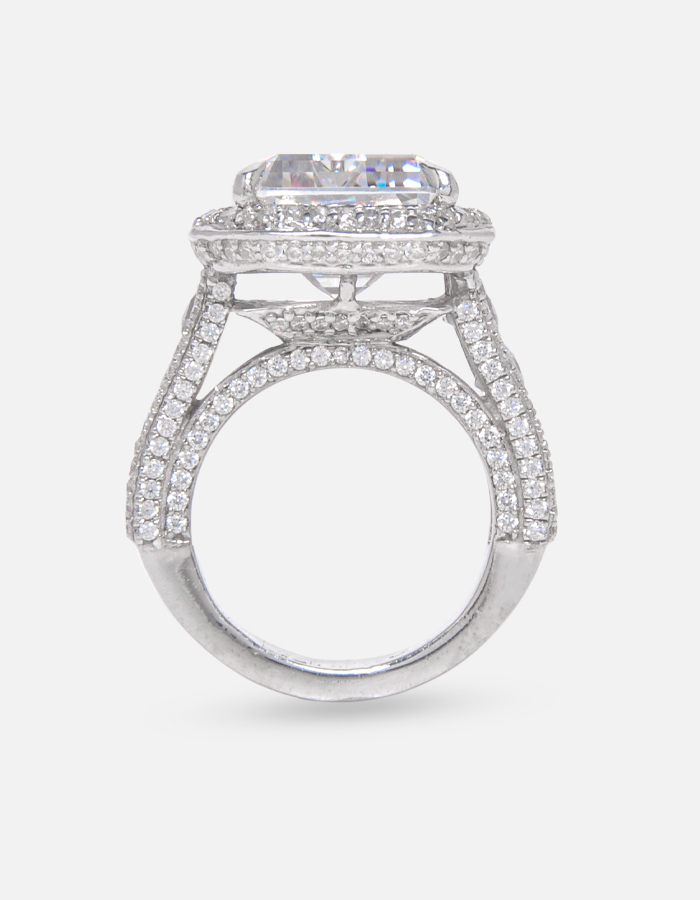 Emerald Cut Signature Adastra CZ Halo Ring